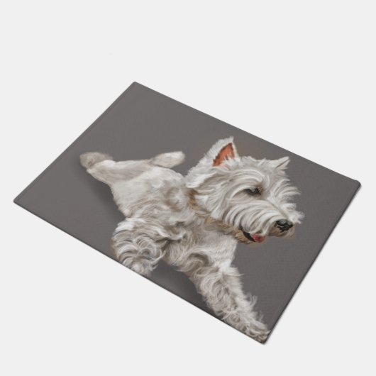 westie an der Erholung Fußmatte (Schrägansicht)