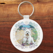Westie an der Küste Schlüsselanhänger (Vorderseite)