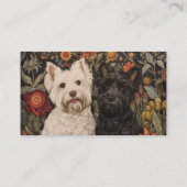 Westie and Scottie Black and White dog sitter pets Visitenkarte (Rückseite)