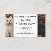 Westie and Scottie Black and White dog sitter pets Visitenkarte (Vorderseite)