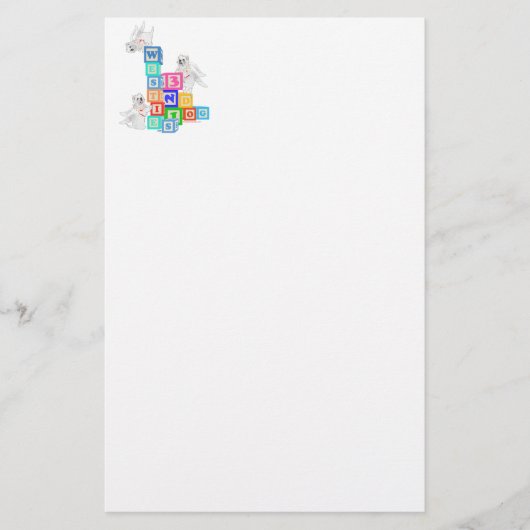Westie Angel Blocks Briefpapier (Vorderseite)