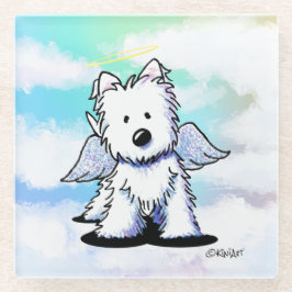 Westie Angel Glass Untersetzer