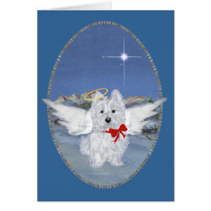 Westie Angel Grußkarte