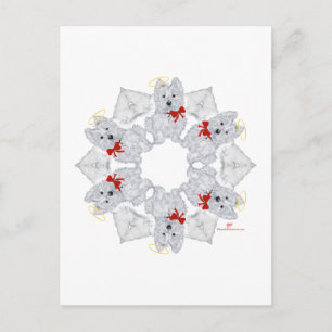 Westie Angel Schneeflocke Postkarte