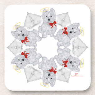 Westie Angel Schneeflocke Untersetzer