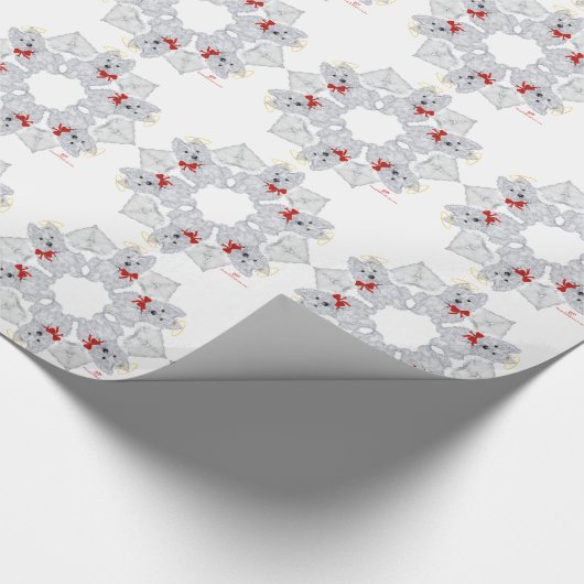 Westie Angel Snowflake Geschenkpapier (Ecke)