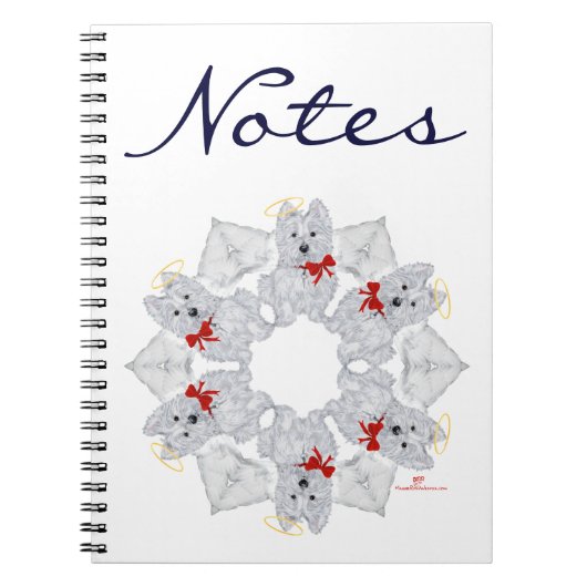 Westie Angel Snowflake Notizblock (Vorderseite)