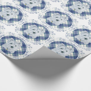 Westie auf Tartan Geschenkpapier