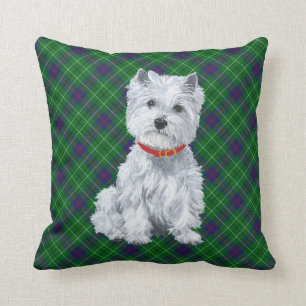Westie auf Tartan-KISSEN Kissen