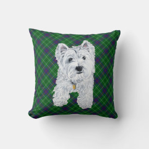 Westie auf Tartan-KISSEN Kissen