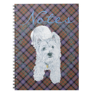 Westie auf Tartan Notizblock