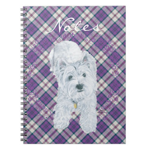 Westie auf Tartan Notizblock