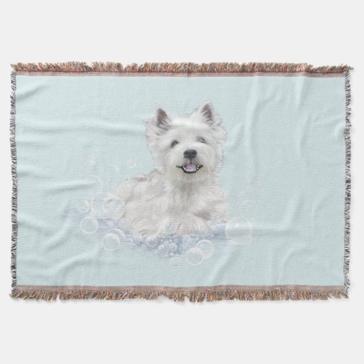 Westie Badezeit Spaß Decke (Vorderseite)