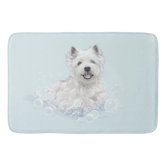 Westie Badzeit Badematte (Vorderseite)