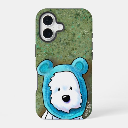 Westie Bear iPhone Case 16 Hülle (Rückseite)