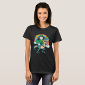 Westie Beer Dino Rex Horn Rainbow Dog T-Shirt (Vorne ganz)
