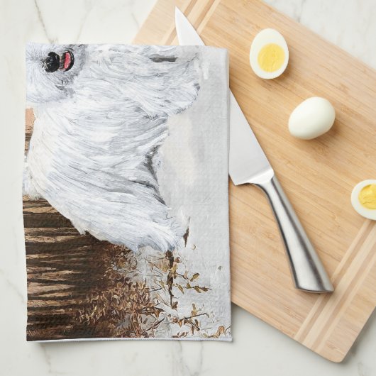 Westie bei Twilight Handtuch (Viertel Falte)