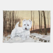 Westie bei Twilight Handtuch (Horizontal)