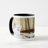 Westie bei Twilight Tasse (Vorderseite Links)