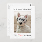 Westie-Berechnung, es ist dein Geburtstag, Postkar Postkarte (Vorne/Hinten)