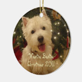 Westie Bestie Weihnachten durch Rwatkins Keramik Ornament (Links)