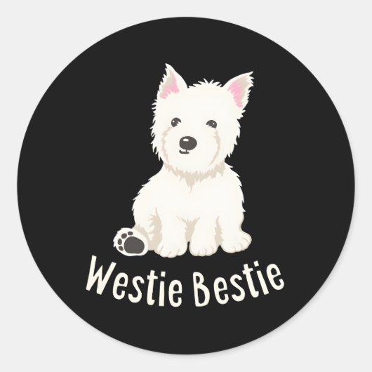 Westie Bestie West Highland White Terrier Runder Aufkleber (Vorderseite)