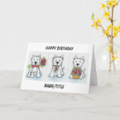 Westie Birthday Card Ehefrau Karte (Gelbe Blume)