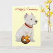 Westie "Birthday" Card Karte (Gelbe Blume)