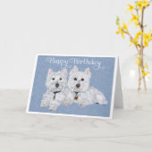 Westie Birthday Card Karte (Gelbe Blume)