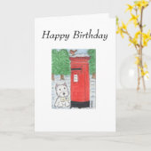 Westie Birthday Card Westie posting Card Karte (Gelbe Blume)