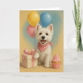 Westie Birthday Karte (Vorderseite)