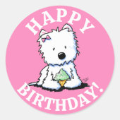 Westie BIRTHDAY KiniArt Stickers (Vorderseite)