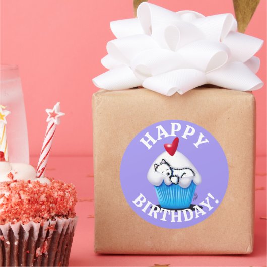 Westie BIRTHDAY KiniArt Stickers (Party)