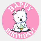 Westie BIRTHDAY KiniArt Stickers (Vorderseite)
