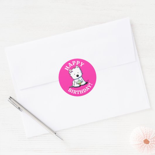 Westie BIRTHDAY KiniArt Stickers (Umschlag)