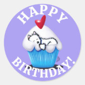 Westie BIRTHDAY KiniArt Stickers (Vorderseite)