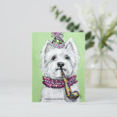 Westie Birthday Party Postkarte (Stehend Vorderseite)