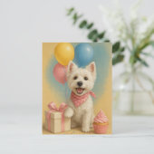 Westie Birthday Postkarte (Stehend Vorderseite)