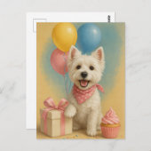 Westie Birthday Postkarte (Vorne/Hinten)
