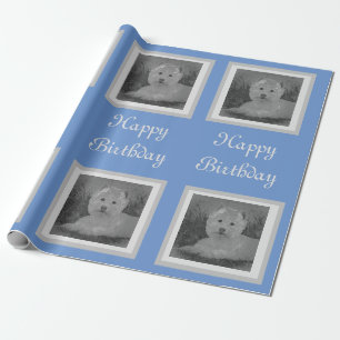Westie Birthday Wrapping Paper Geschenkpapier