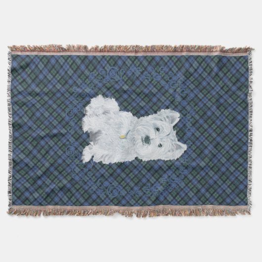 Westie Black Watch Tartan Decke (Vorderseite)