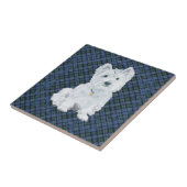 Westie Black Watch Tartan Fliese (Seite)