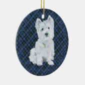 Westie Black Watch Tartan Keramik Ornament (Rechts)