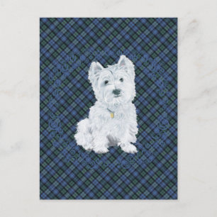 Westie Black Watch Tartan Postkarte