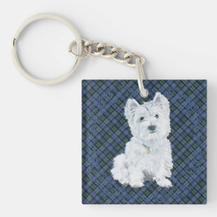 Westie Black Watch Tartan Schlüsselanhänger