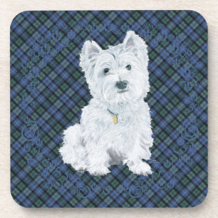 Westie Black Watch Tartan Untersetzer