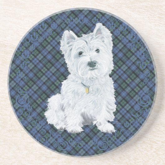 Westie Black Watch Tartan Untersetzer (Vorne)