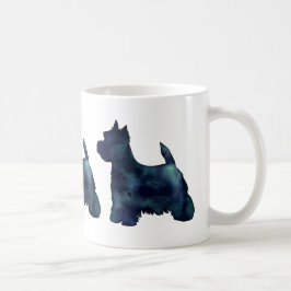 Westie Black Waterolor Silhouette Dog Kaffeetasse