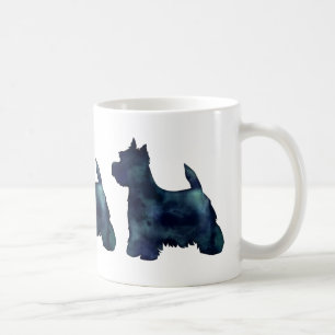 Westie Black Waterolor Silhouette Dog Kaffeetasse