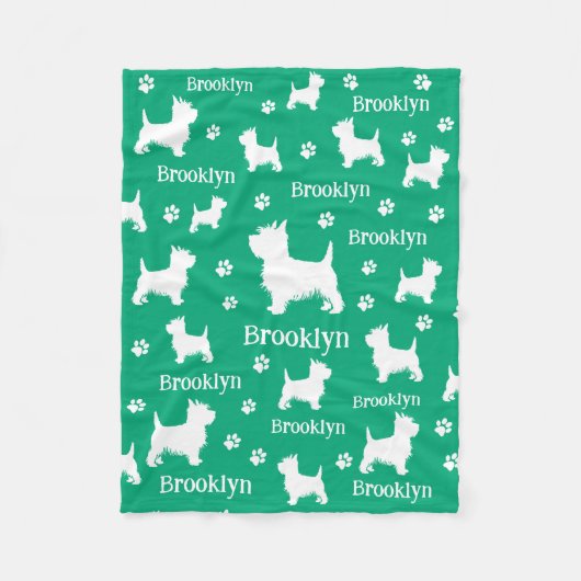 Westie Blanket Personalisiert West Highland Terrie Fleecedecke (Vorderseite)